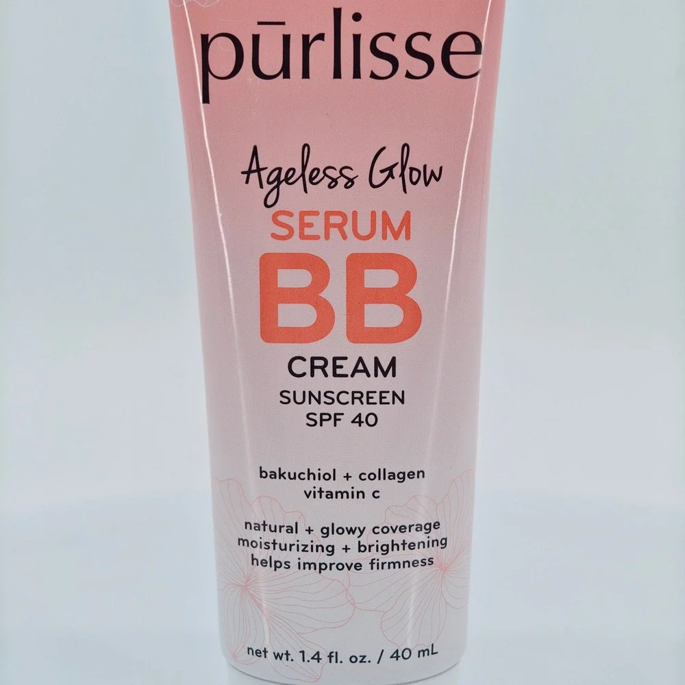 Purlisse Ageless Glow Serum BB Cream Sunscreen SPF 40 Light Medium 1.4oz New